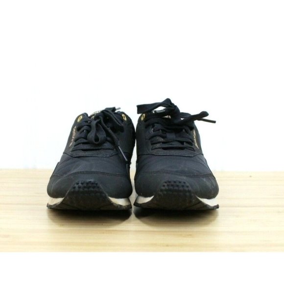 REEBOK Classic Black Canvas Lace-up Studded Detail Sneakers Shoes Size 7.5 - Picture 4 of 9